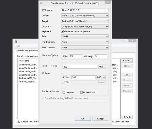 Create Android Virtual Device