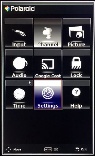 Polaroid TV Menu